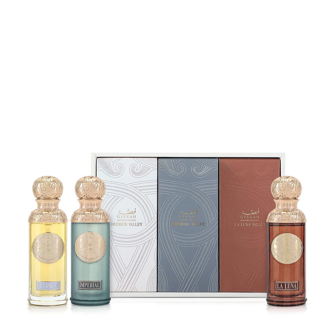 Gissah Valley 50ml EDP set - Imperial Valley, Hudson Valley, La Luna Valley - Ezone Distribution