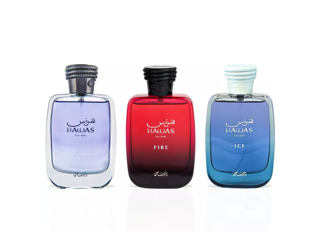 Rasasi Hawas, Hawas Ice & Hawas Fire 100ml EDP Trio Bundle
